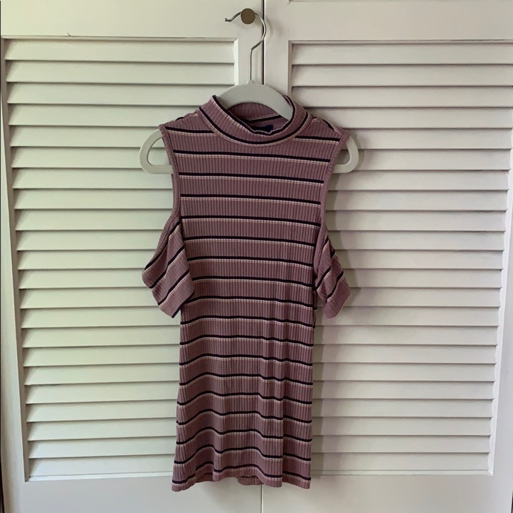 Off Shoulder Striped Shirt